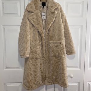 Tan / Brown / Beige Long Teddy Coat